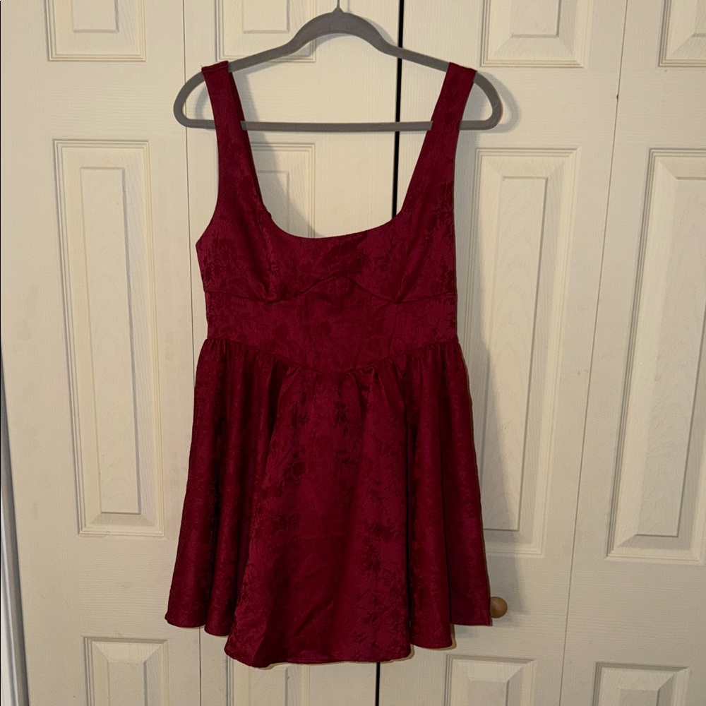 Altar'd State Deep Red Textured Dress